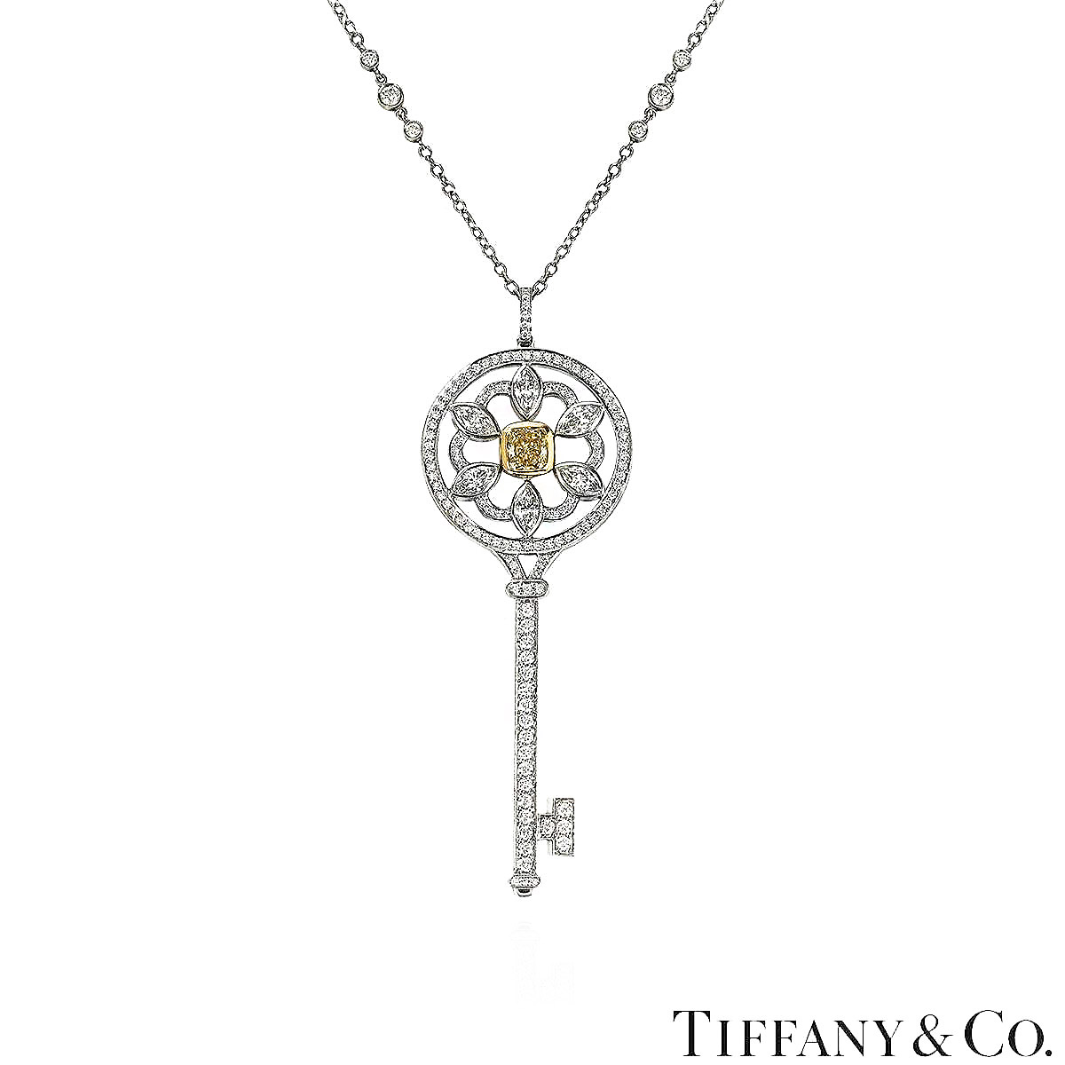 Tiffany & Co. Rare Large Enchanted Bloom Diamond Key Pendant 2.30ct TDW 44206721 Tiffany & Co. Rare Large Enchanted Bloom Diamond Key Pendant 2.30ct TDW 44206721
